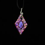Kiln-Fired Diamond-Shaped Dichroic Glass Necklace