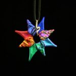 Kiln-Fired 8 Point Star Dichroic Glass Necklace