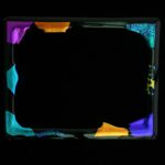 Kiln-Fired Dichroic and Black Glass Picture Frame