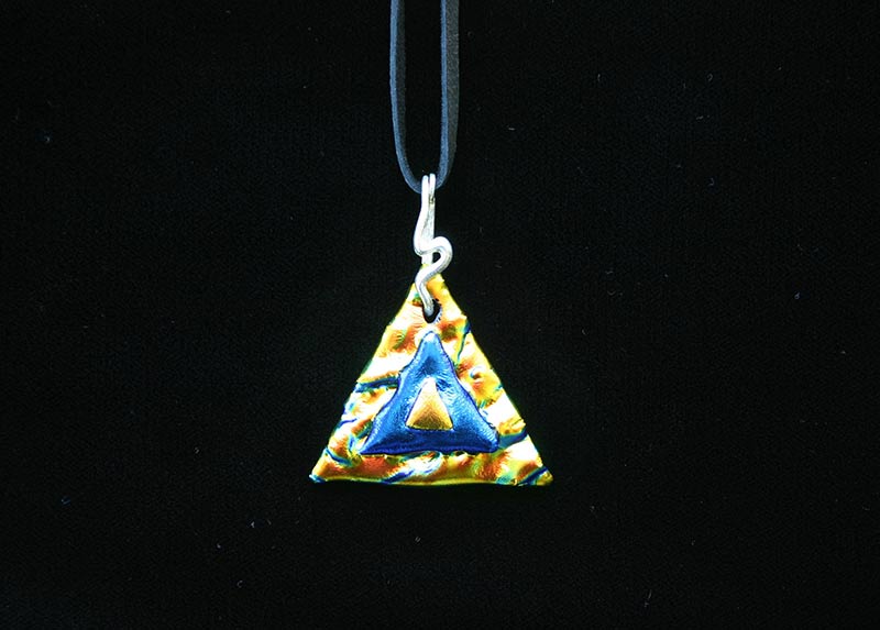 Kiln-Fired Tri Delta Sorority Dichroic Glass Necklace