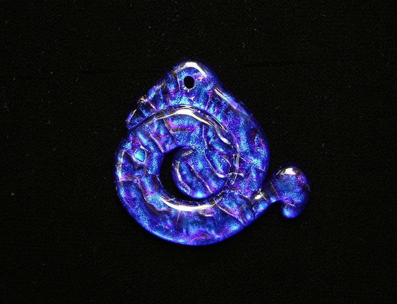Kiln-Fired Polynesian Wave Dichroic Glass Necklace