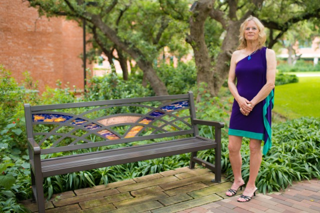 Melissa and the Kearl Bench. Photo by Anh-Viet Dinh